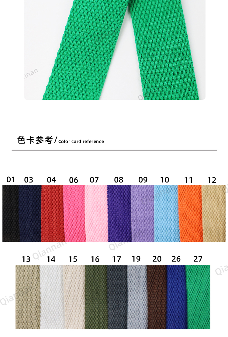 Fábrica de stock suministro directo 3cm engrosado blanco y negro color poliéster algodón correas bolso DIY correas de espalda cinturones de lona ropa zapatos y sombreros cintas de atado tela textiles para el hogar accesorios decorativos pic 5