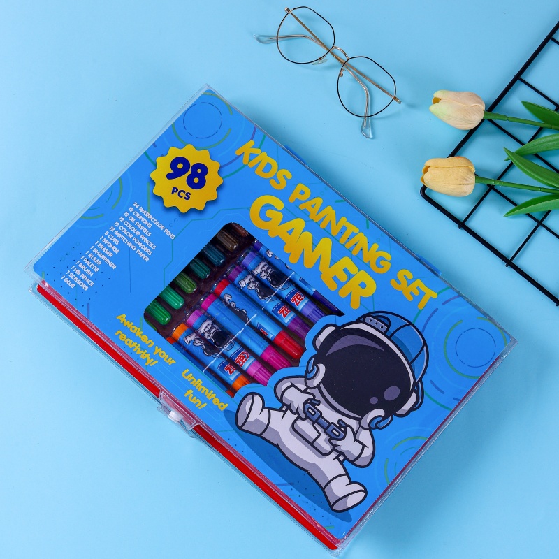 画笔套装木质礼盒儿童美术绘画蜡笔水彩笔画笔批发