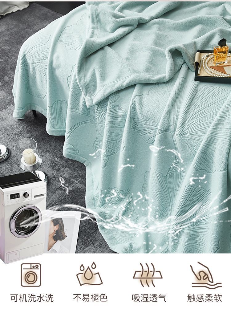 2025新品牛奶绒雕花复合毯 纯色云毯 欧美外贸跨境毛毯可视频看货详情32