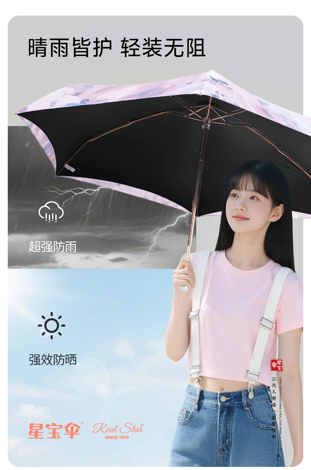 双层高颜值数码印花五折伞迷你小巧便携太阳伞防晒防紫外线遮阳伞详情10