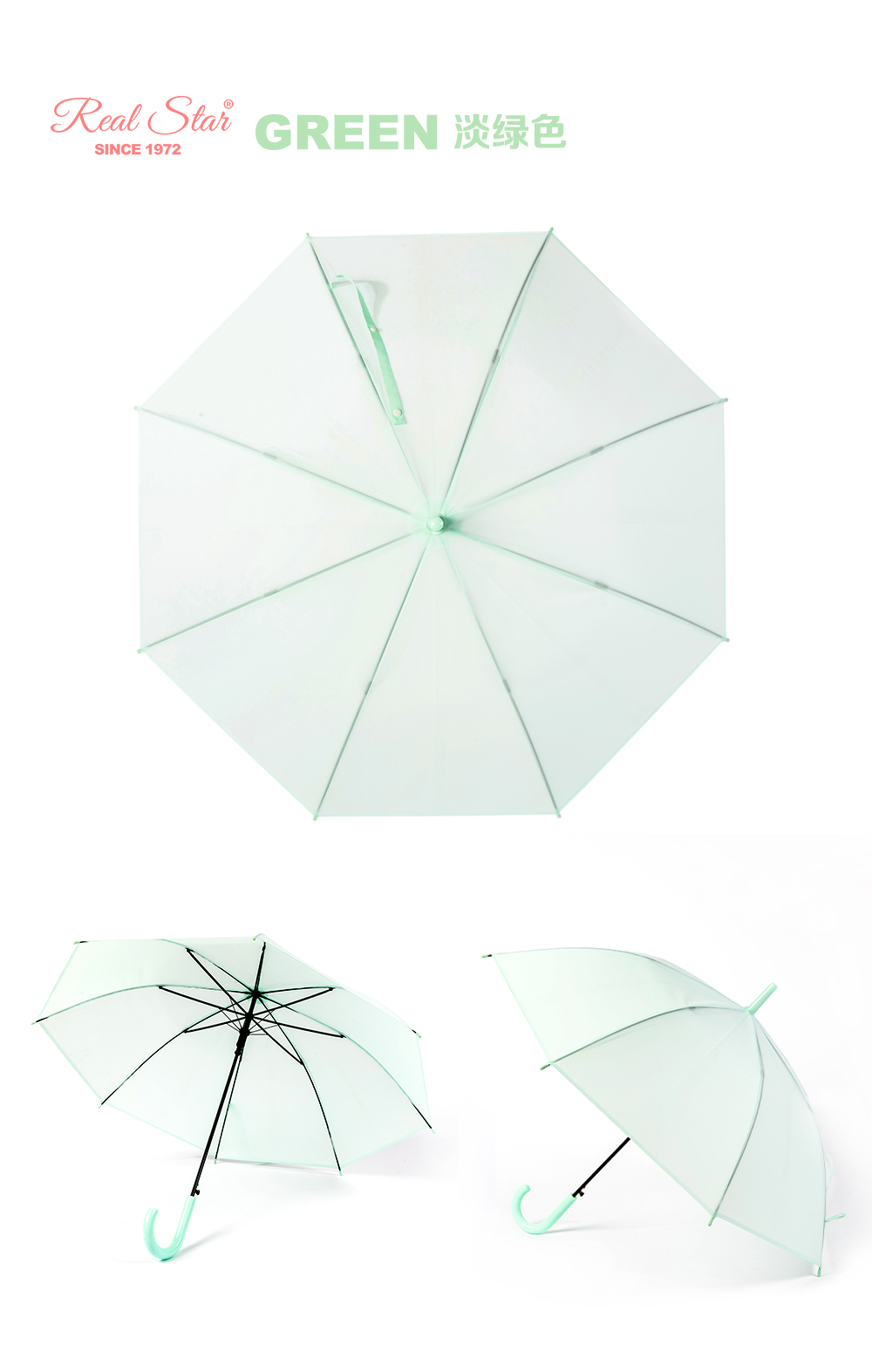 Xingbao Umbrella Fresh, plain, candy-colored transparent long umbrella is in stock for wholesale pic 16