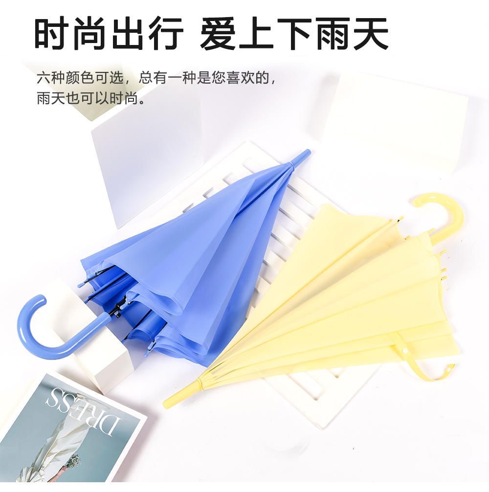 Xingbao Umbrella Fresh, plain, candy-colored transparent long umbrella is in stock for wholesale pic 7