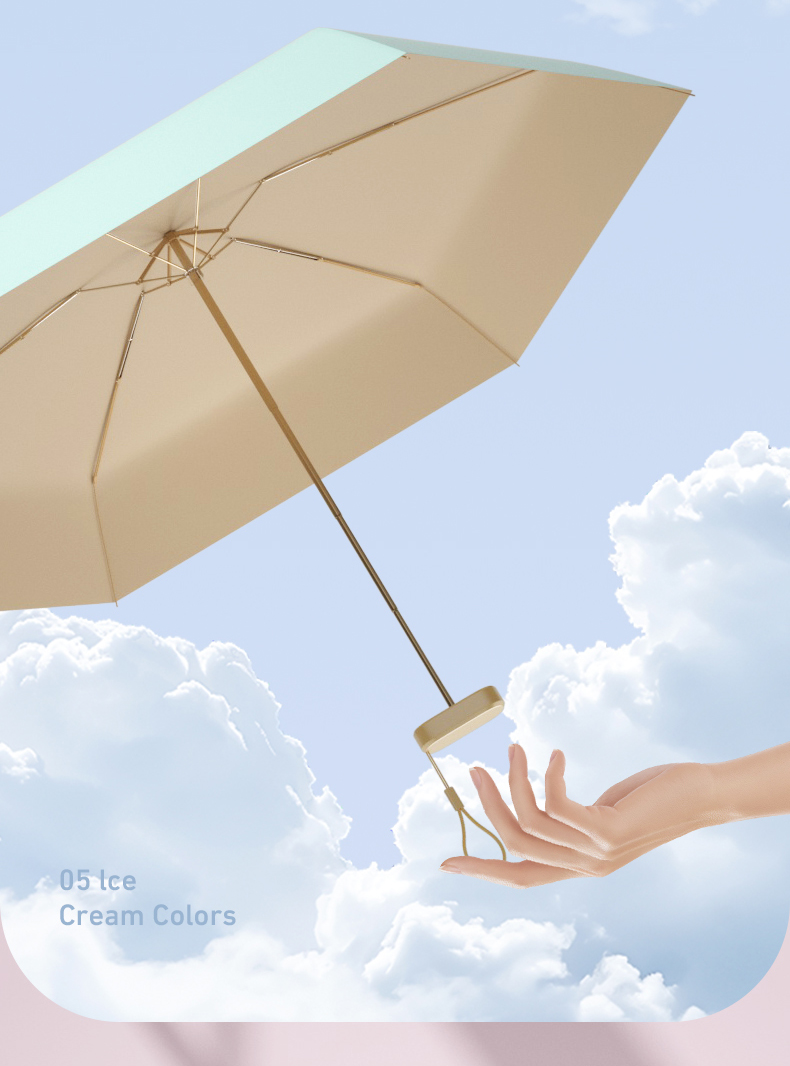 厂家现货批发雨伞迷你五折彩胶防晒口袋伞晴雨两用伞女太阳伞印字详情23