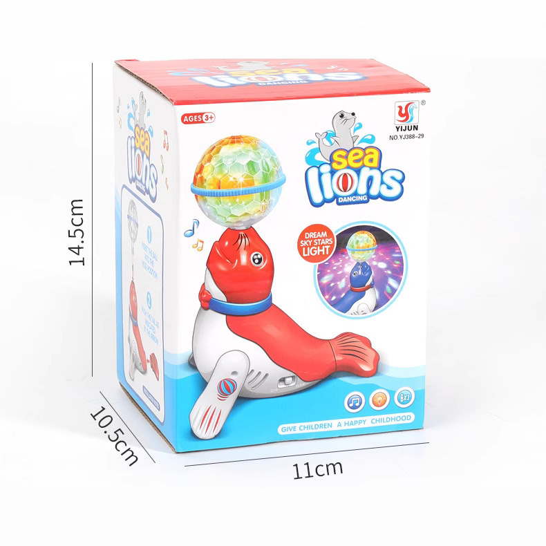 Cross-border children's omnidirectional rotating light, music, projection, dancing, top ball, sea lion, dolphin, electric toy, Douyin, Internet celebrity Application Scenario
