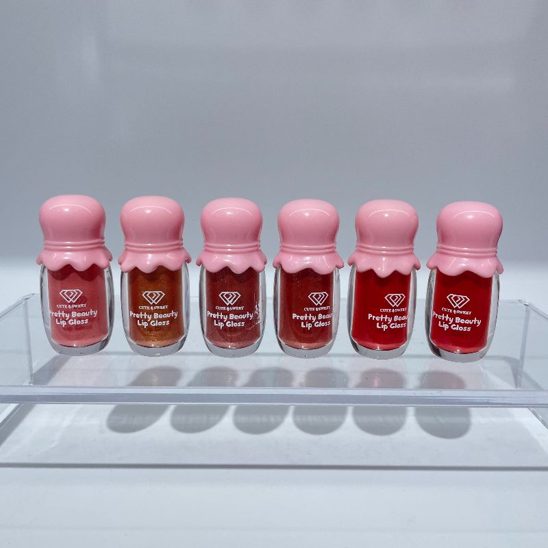 lip gloss Six colors Six colors moisturizing and small Pretty Beauty fine glitter Application Scenario