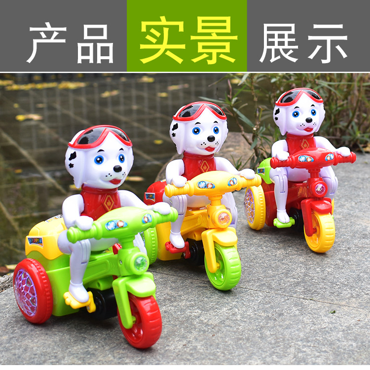 Douyin's same style children's educational puppy, three-wheeled stunt electric toy car, music and light, omnidirectional rotating dump truck Application Scenario