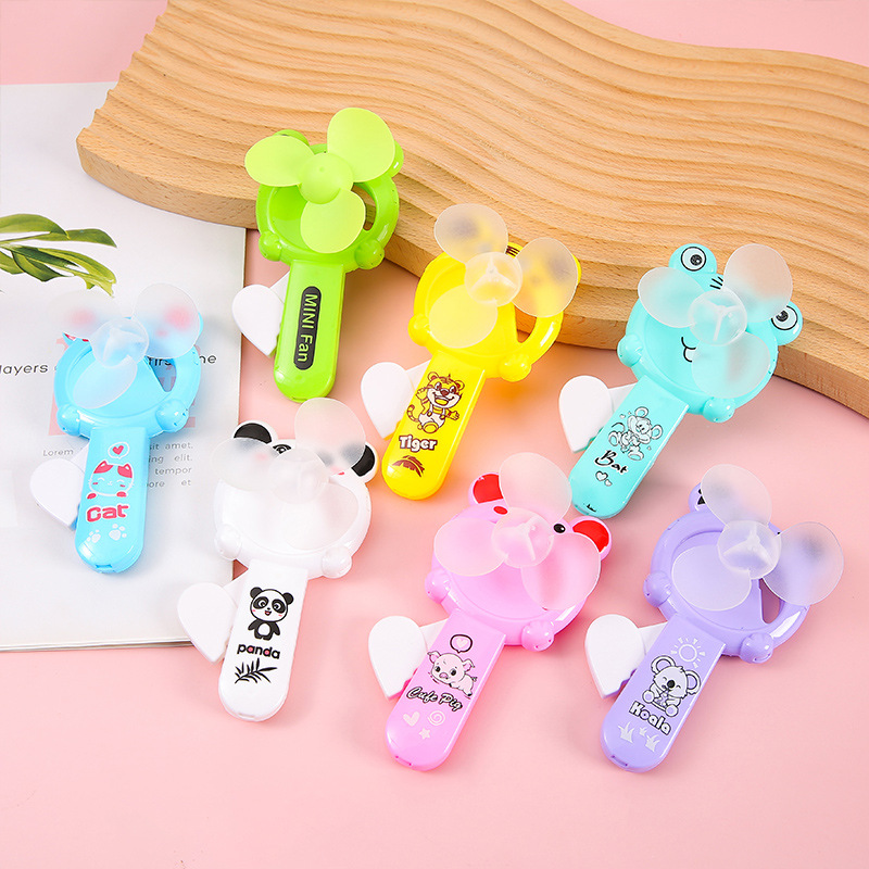 Creative hand-pressing fans, children's hand-held cartoon mini pressing fans, kindergarten gifts, street stall wholesale supply Specification drawing
