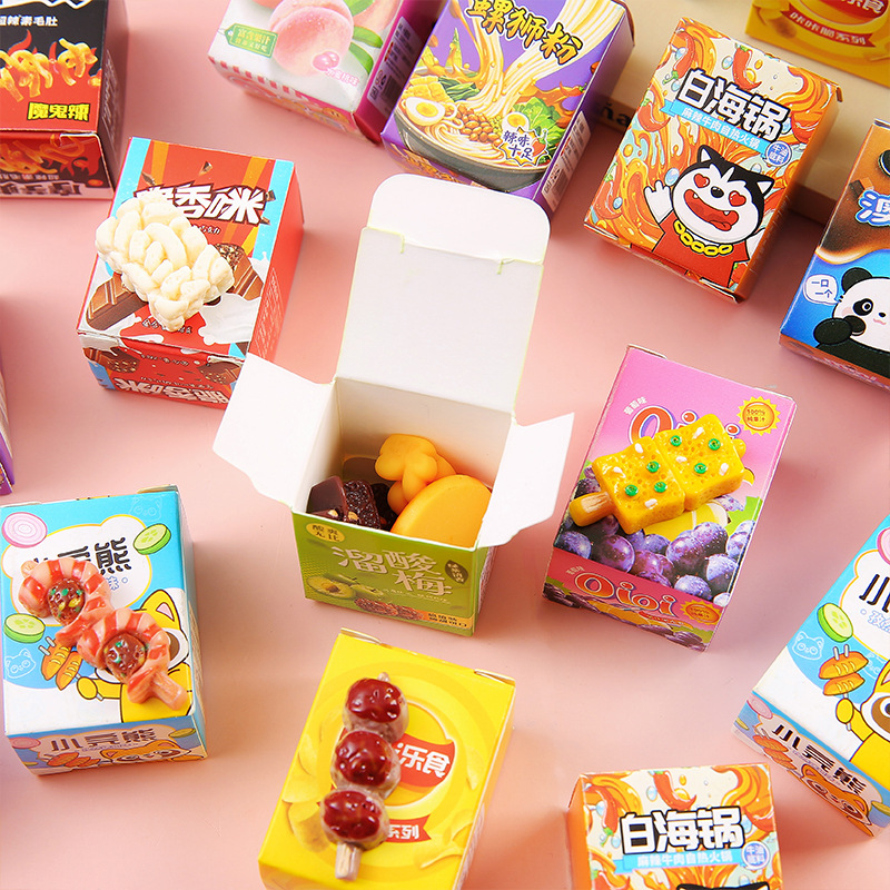 Cartoon mini express boxes, food play blind boxes, student small prizes, food bottles, small parcels, boxes, small gifts for children details Picture