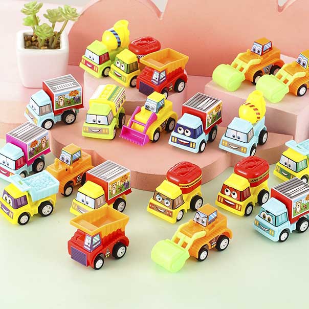Huili cartoon engineering vehicles, sedans, school buses, Douyin, Kuaishou live-streaming sales, street stalls, toys, kindergarten toys, gifts Specification drawing