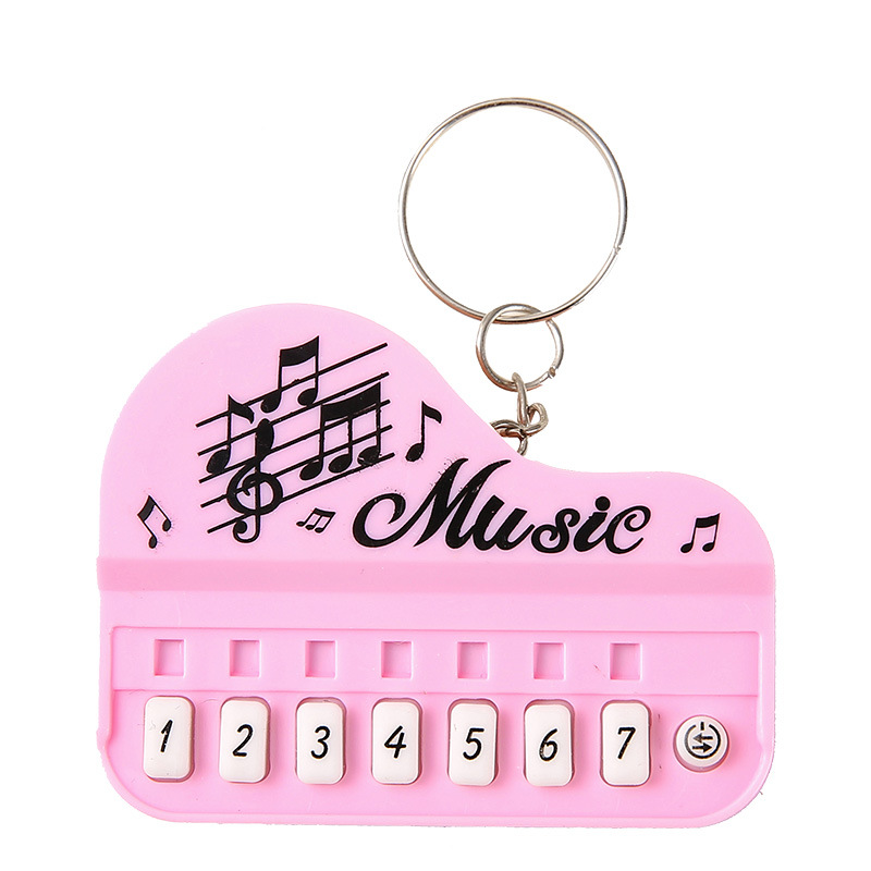 New creative portable children's electronic keyboard keychain pendant, luminous music mini toy, play 3D piano Item Picture