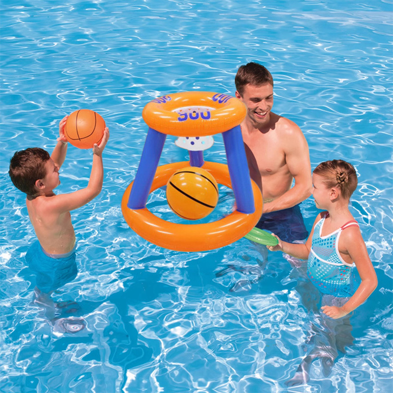 Cross-border best-selling thickened PVC inflatable basketball stand, outdoor water sports shooting game, ring-toss interactive game Application Scenario