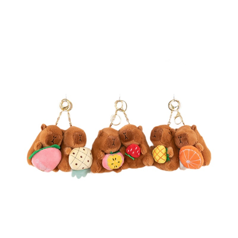 Wholesale of creative plush Kapibara bubble keychains, cute couple schoolbags, key chains and small pendants Item Picture