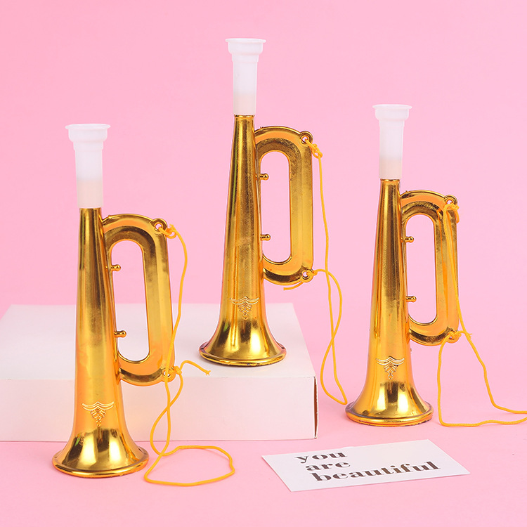Ball game cheering toys, golden horns, concert horns, fan horns, sports meeting horns, gift manufacturer wholesale full figure