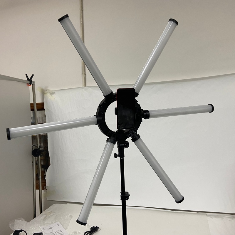 Live streaming light, fill light, 36-inch large six-tube light, folding large six-arm photography light, beauty light Item Picture