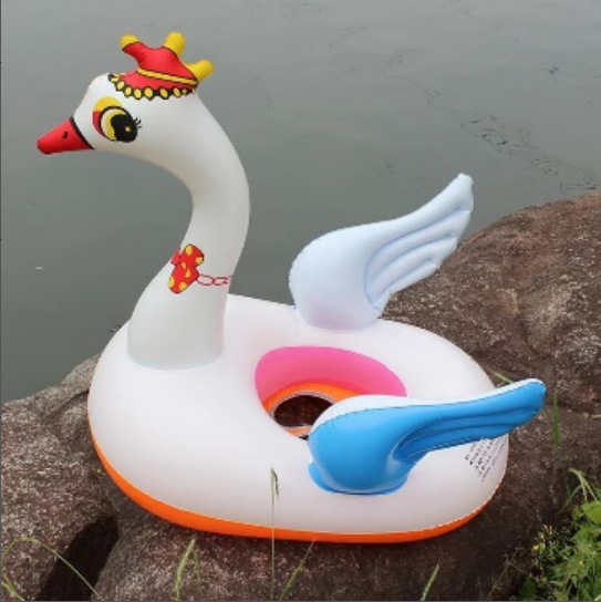 Inflatable PCV thickened swimming ring, children's beginner swimming ring, cartoon with handle, car horn, boat swimming ring Specification drawing