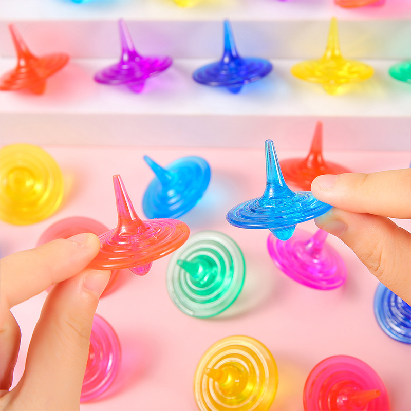 Gyroscope children's gemstone toys, crystal acrylic, colorful seven-color crystal gyroscope, baby kindergarten prize gift full figure