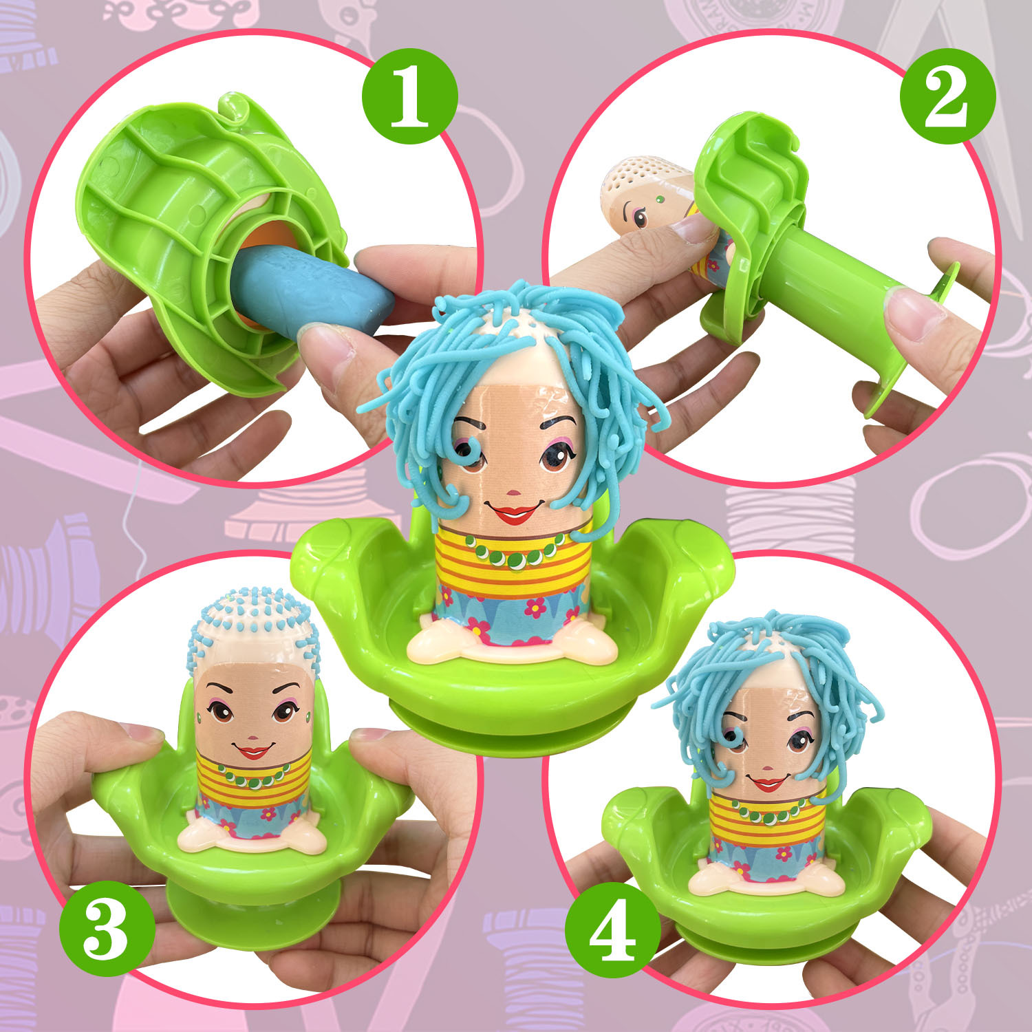 Cross-border export children's DIY colored clay barber space clay boys and girls play house manual educational clay toys Application Scenario