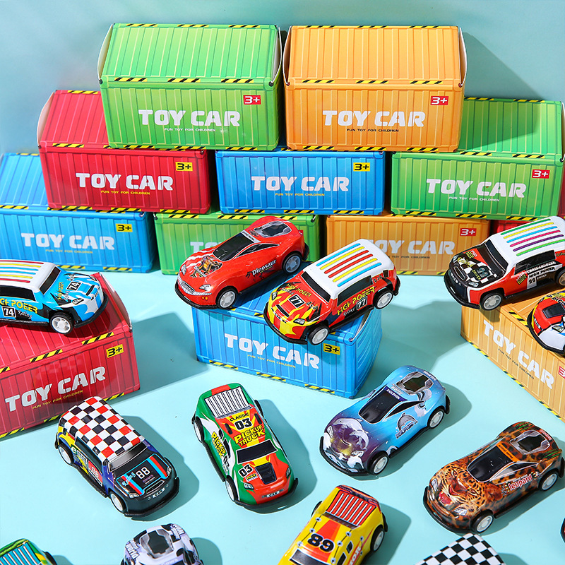 Douyin children's alloy rebound car, small car container, gift box, mini container, tin car, toy car, gift Specification drawing