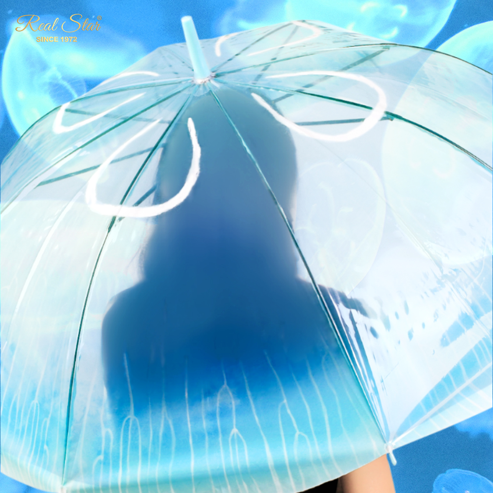 Startreasure Umbrella, Dreamy Jellyfish Wave Transparent Umbrella, ladies' umbrella in stock for wholesale details Picture