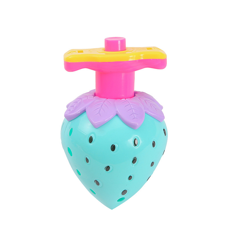 Children's cartoon torque luminous strawberry gyroscope transmitting toys, street stall toys wholesale, night market, kindergarten gifts Item Picture