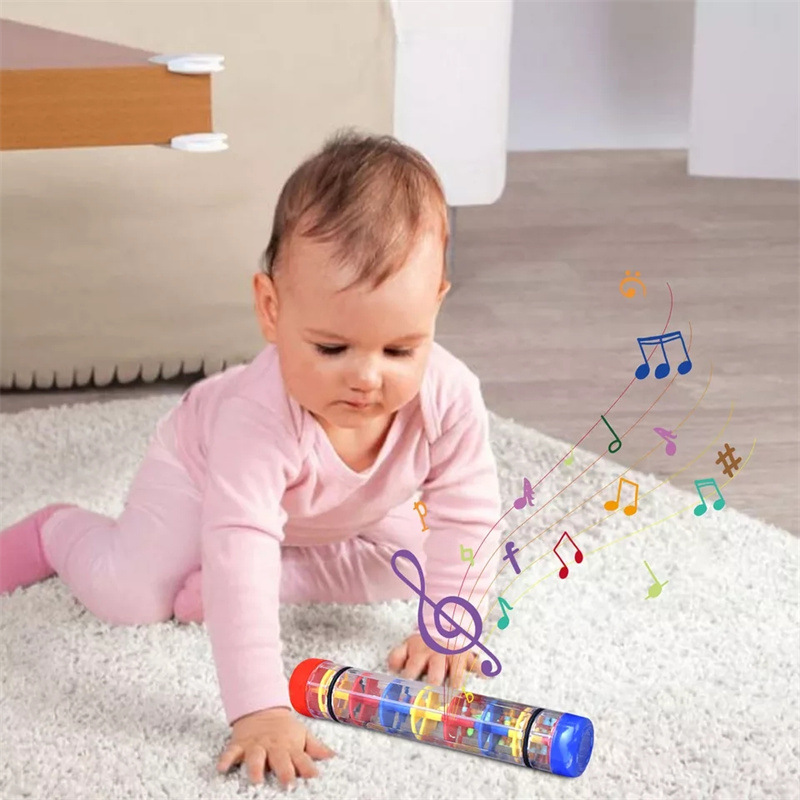 Children's hand-cranked rain sound tube Orff auditory training children's rain sound tube kindergarten game plastic toy full figure