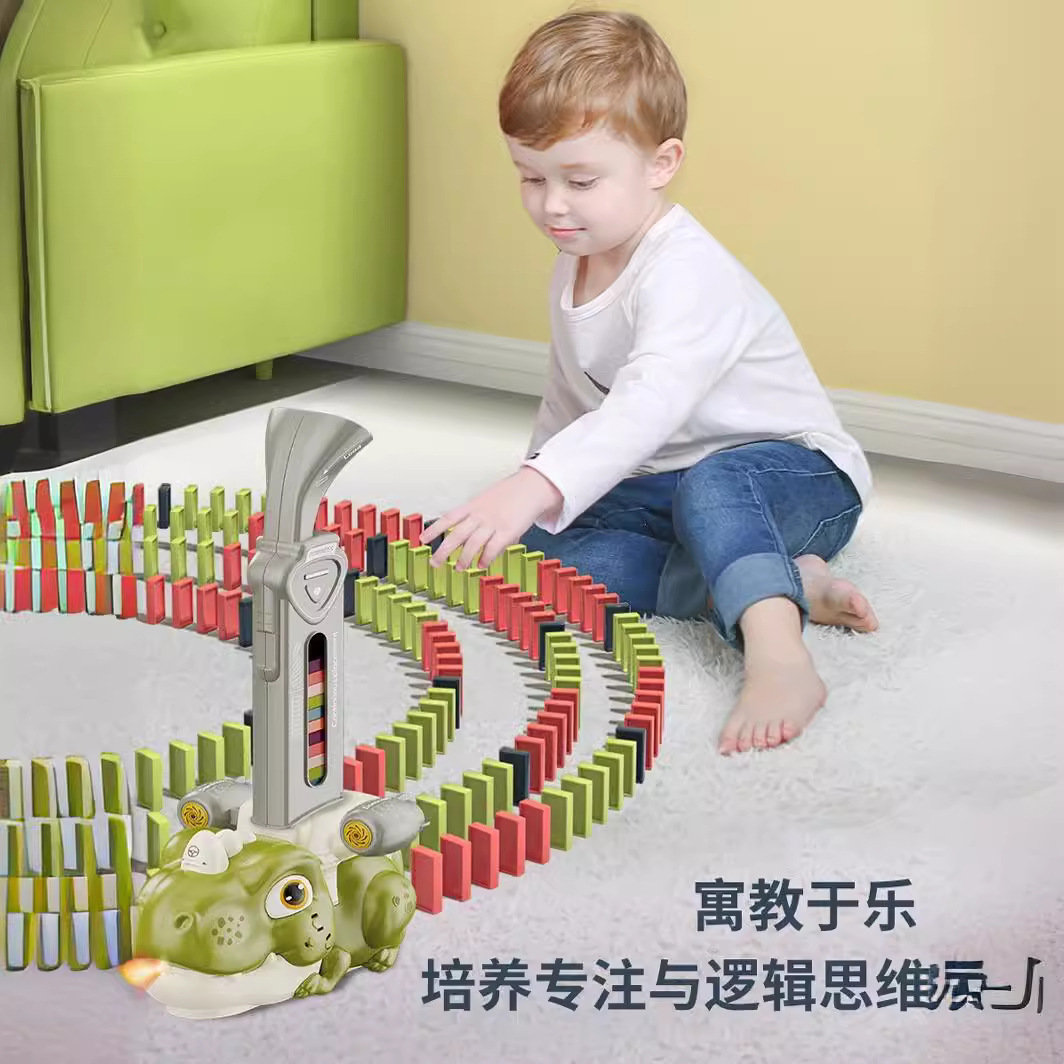 Domino Children's Unlimited Automatic Drop Car, birthday gifts for boys and girls, Dinosaur educational toy car Item Picture