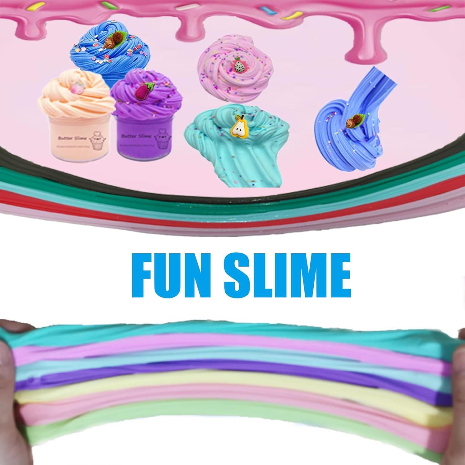 Slime Cross-border Butter Mud Foaming Adhesive Clay slimekit, Slime AZM cotton mud children's toys Specification drawing