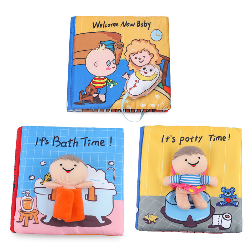 Babies can't tear up cloth books. Early education cloth books for bathing and using the toilet. Washable and chewable cloth books. Toys for 0-1 years old full figure