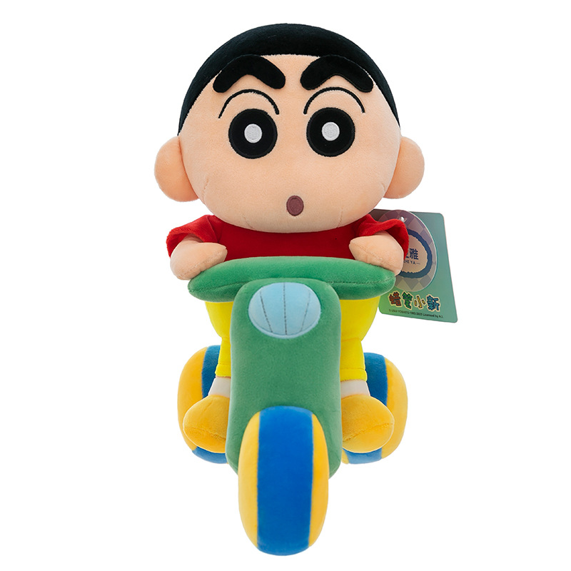 Authentic cycling crayon Shin-chan figurines, cute cartoon Shin-chan children's dolls, plush toys, birthday gifts Item Picture