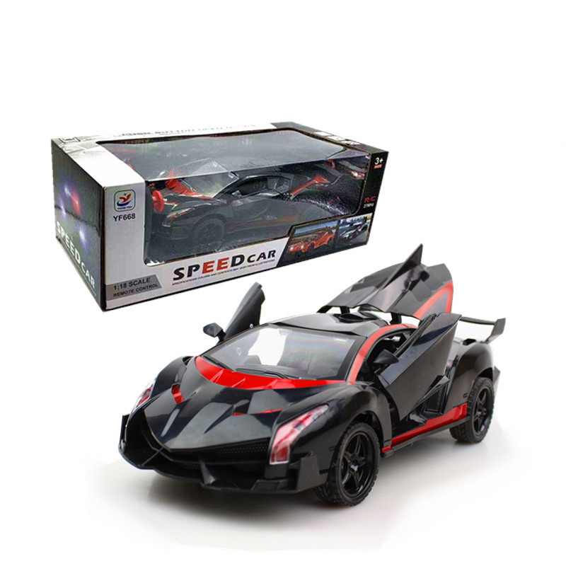 Five-way one-button three-door wireless remote control car charging model car children's toy car model drift racing car Item Picture