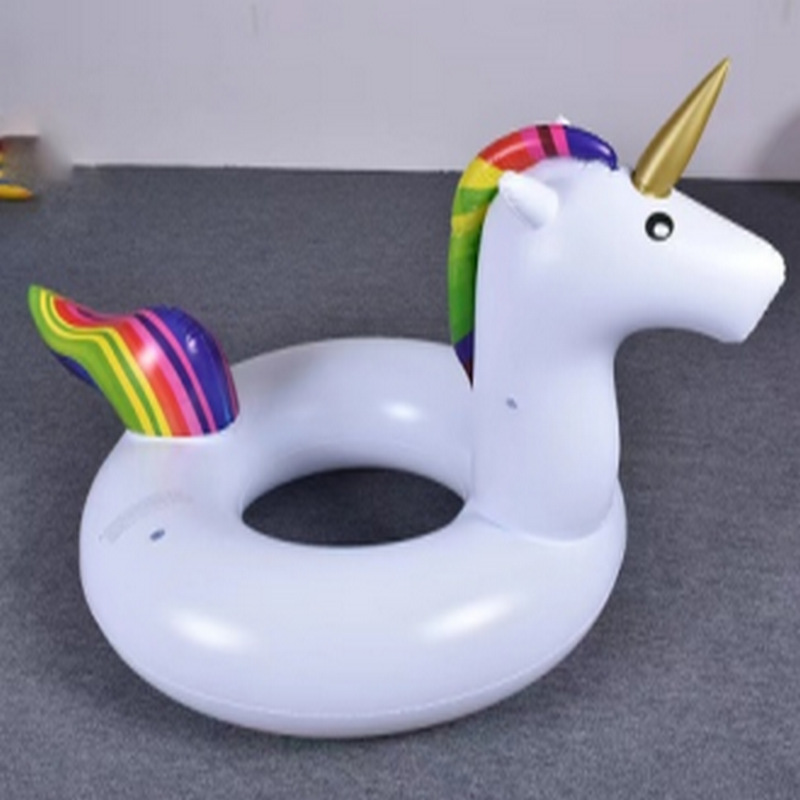 PVC inflatable float rafts, popular unicorn fruit rings, duck swimming rings, adult and children's yacht water swimming rings details Picture