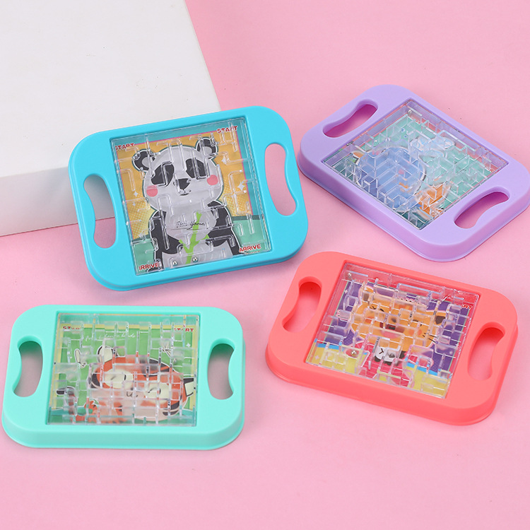 Palm-sized balance maze ball board, palm-sized game maze flat ball walking toy, dedicated training, kindergarten prize details Picture
