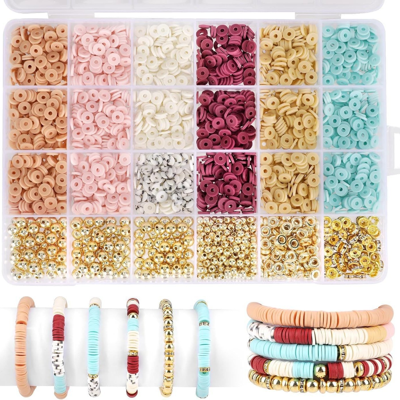 Cross-border customized soft clay slicing DIY handcrafted material bracelet necklace, soft clay bead set manufacturer wholesale Item Picture