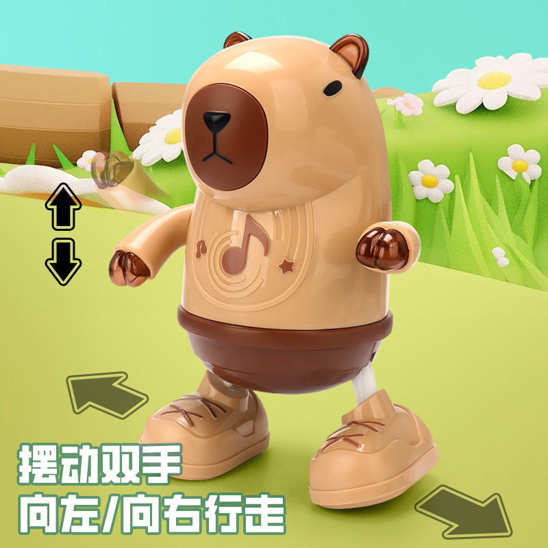 Cross-border new products: children's electric dancing, Kapibala, left and right swaying, walking, lighting, music, street stalls, toys wholesale Specification drawing