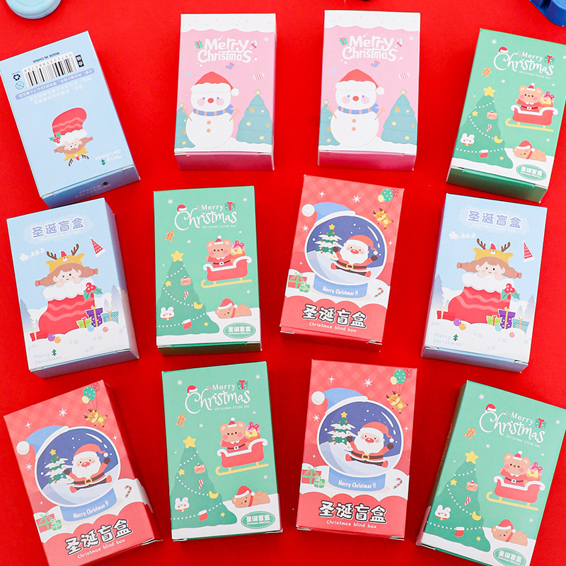 Christmas stationery blind box, cute cartoon Christmas gift, lucky gift box, educational stationery, surprise student gift Item Picture