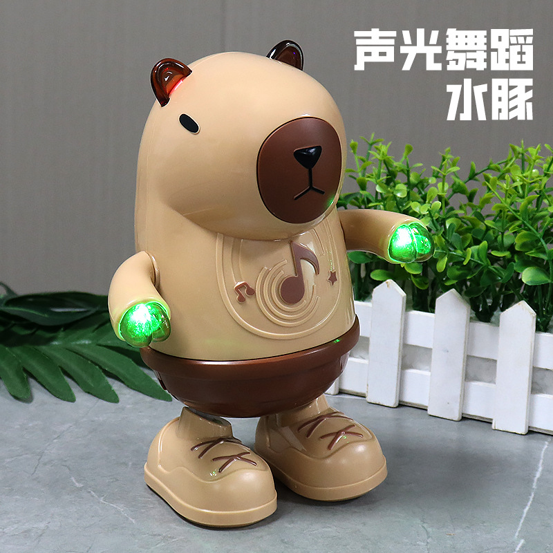 Cross-border new products: children's electric dancing, Kapibala, left and right swaying, walking, lighting, music, street stalls, toys wholesale full figure