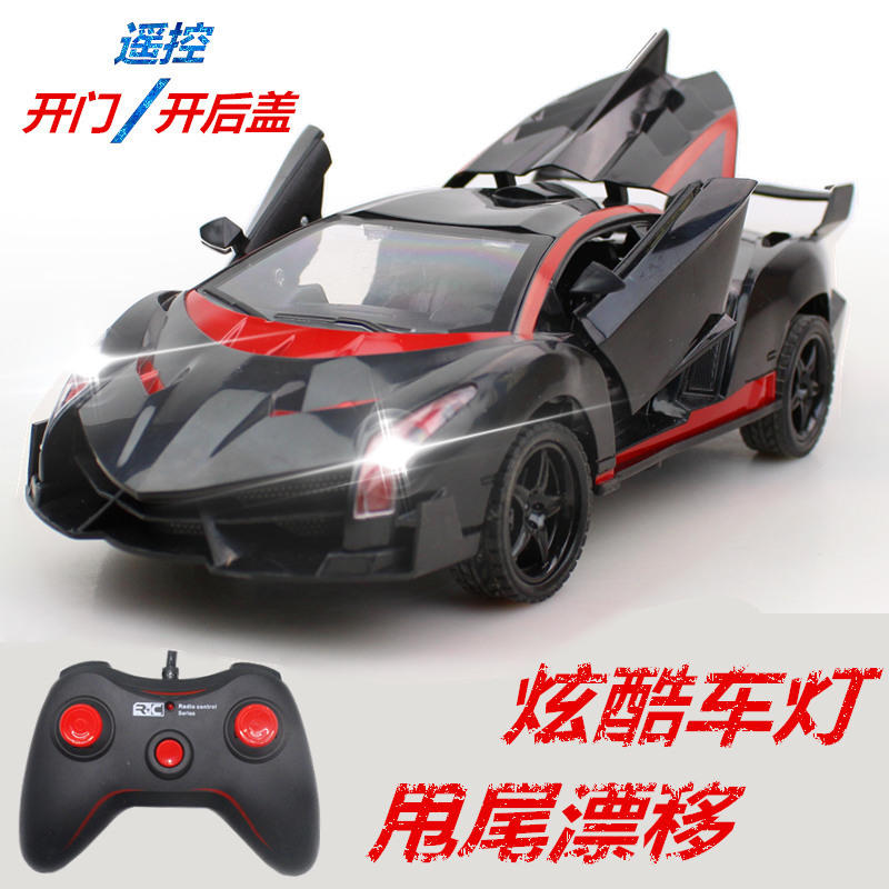 Five-way one-button three-door wireless remote control car charging model car children's toy car model drift racing car thumbnail