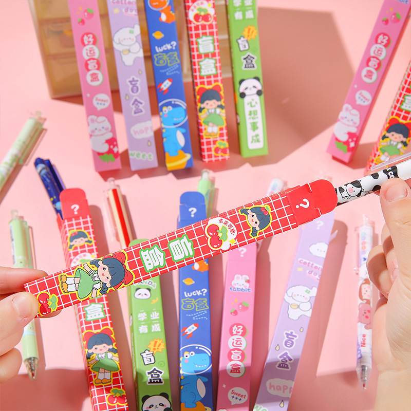 Creative surprise Inspirational blind box pens, student stationery small prizes, cute girls' inner sex pens, blind box cartoon Application Scenario