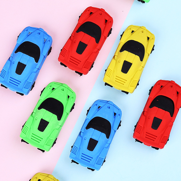 Creative cartoon racing cars, students, children, eco-friendly erasers, student stationery wholesale manufacturers, school supplies full figure
