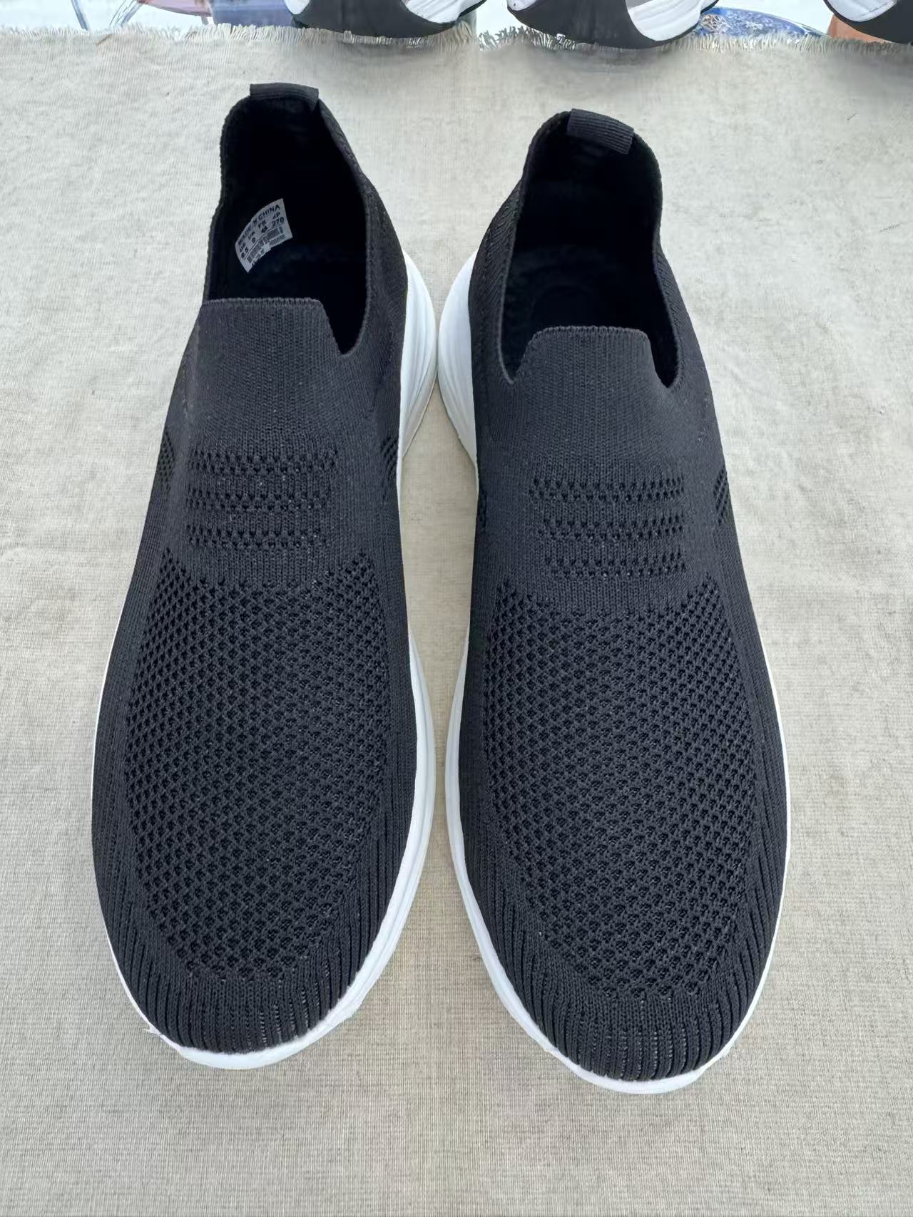 黑色男士透气外贸鞋休闲运动鞋散步鞋批发