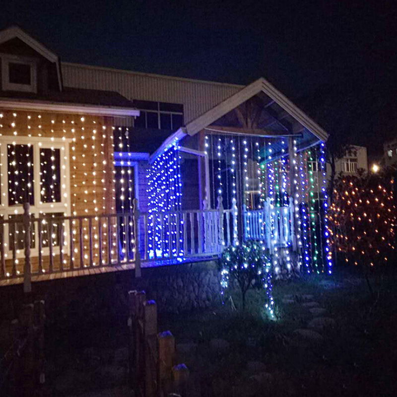 LED curtain light, decorative color light, wedding and festival color light, Christmas curtain light, flashing mode 3*3M Application Scenario