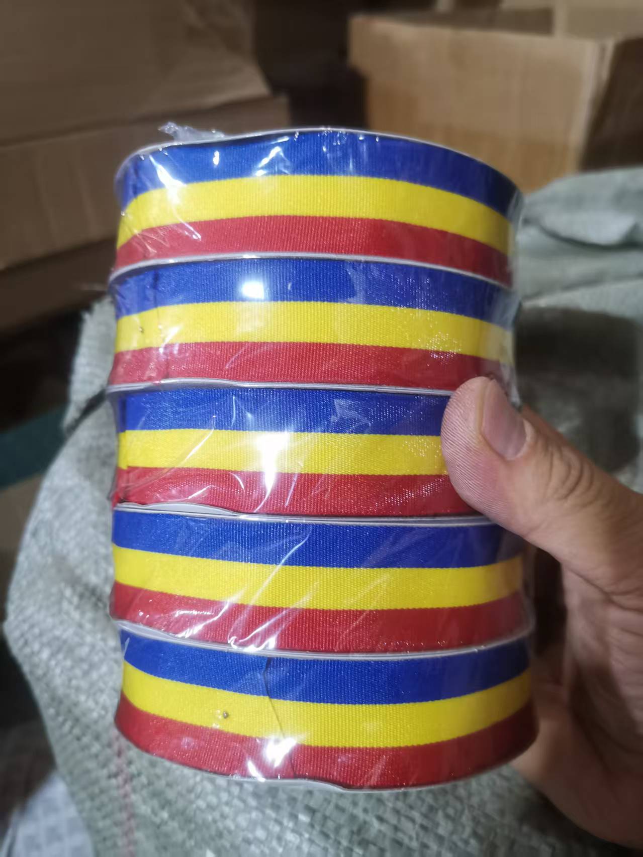 三色织带定制国旗织带花艺布置用品鲜花花艺制品情人节花泥装饰材料办公文化氛围布置