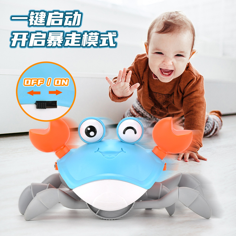 Children's automatic electric sensor crab toy simulation can move and crawl. It is suitable for early education and intelligence development of boys, girls, babies and children details Picture