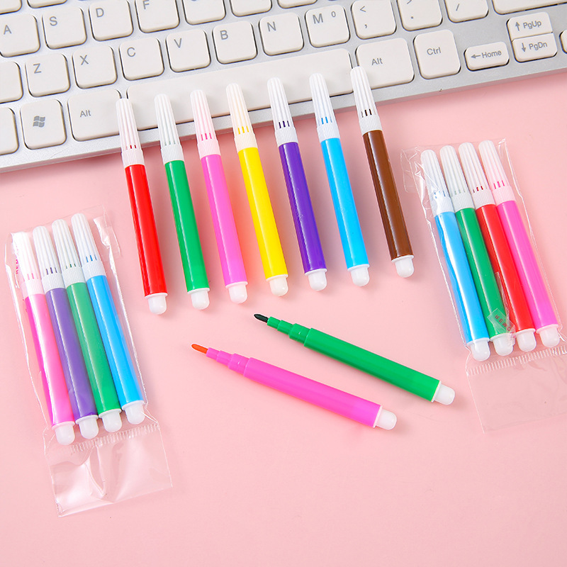 Wholesale of children's diy graffiti color pens, 4-color and 6-color "Mi Ni" watercolor pens, painting supplies, toys, graffiti brush accessories full figure