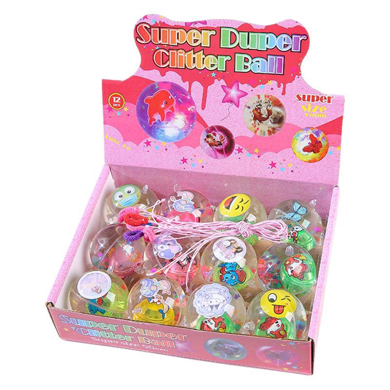 Children's rope crystal balls, glittering crystal balls, children's jumping luminous elastic balls are selling well at the street stall as kindergarten gifts Item Picture