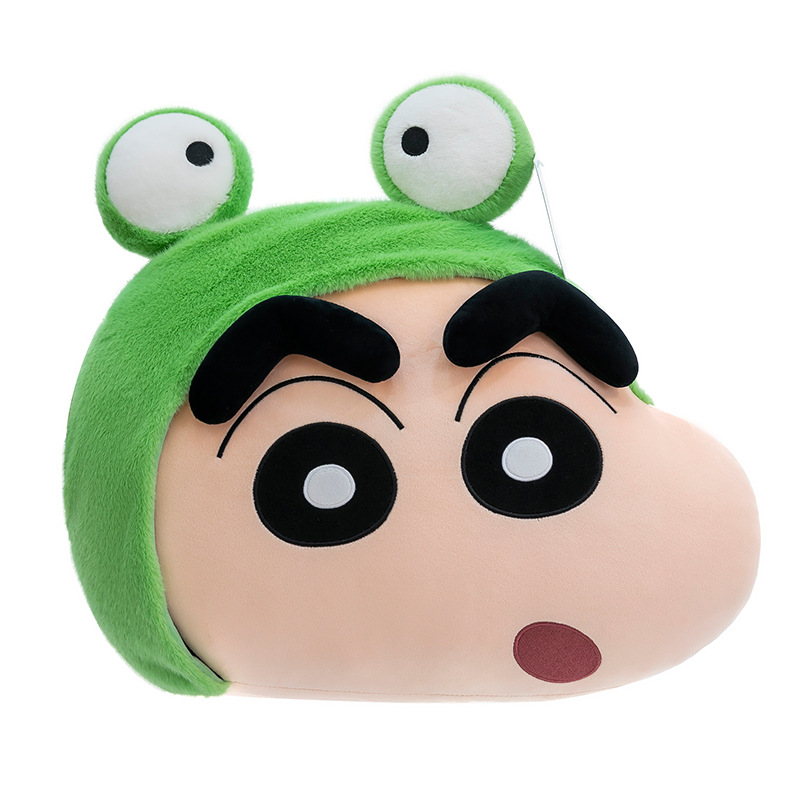 The official new cartoon Crayon Shin-chan head-shaped throw pillow, home cushion, living room sofa decoration, office lumbar support pillow Item Picture
