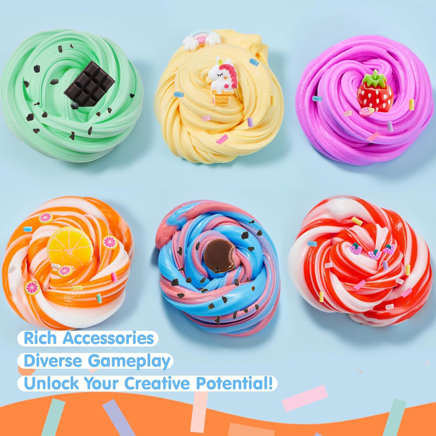 Customized slime Amazon best-selling crystal clay set Children's DIY handmade colored clay toys direct supply from the manufacturer Specification drawing