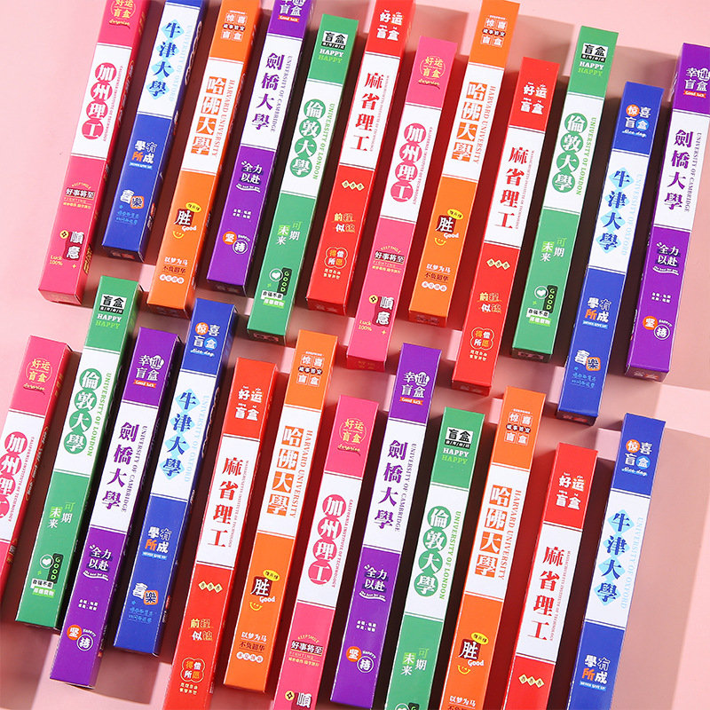 University Appointment Blind box Pen, student press type black gel pen, high appearance level surprise cartoon small gift prize Specification drawing