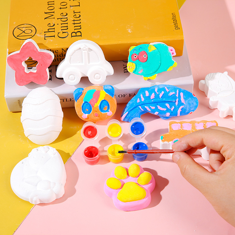 Mini plaster dolls with coloring, children's diy hand-painted white base small figurines, popular festival gifts wholesale Specification drawing