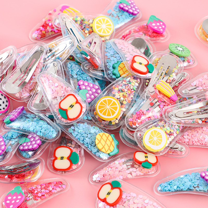 Children's flowing sand hair clips, girls' bangs, broken hair, bb clips, cute little girls' hair clips, edge clips, no damage to babies' hair clips Application Scenario